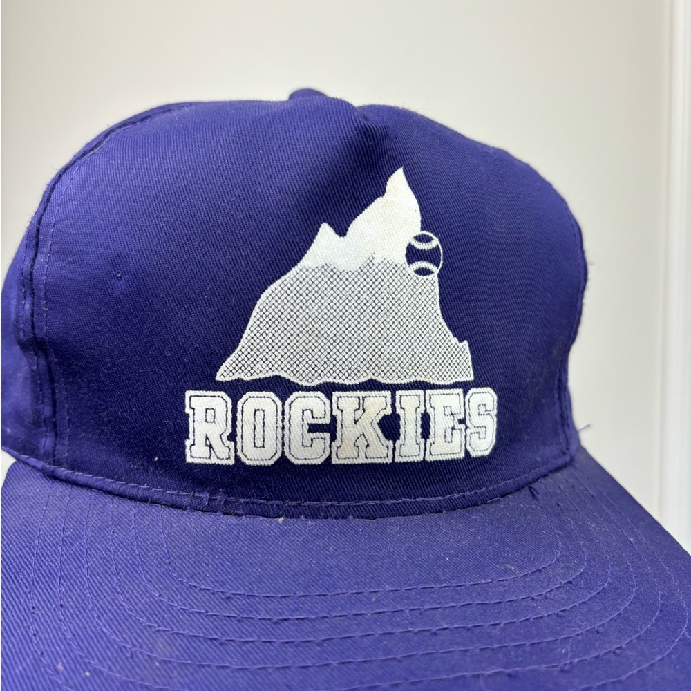 Vintage 90s colorado rockies purple snapback hat - Picture 2 of 9